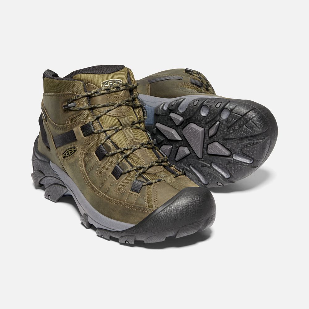 Botas de Seguridad Keen Mexico Verde Oliva/Negros - Hombre Targhee Ii Waterproof Mid - ZH4218563